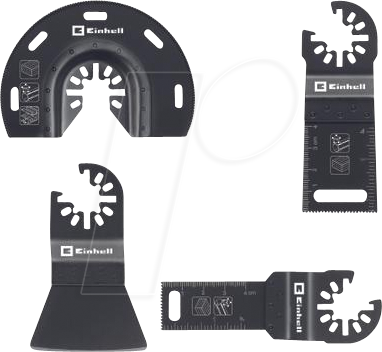 Bild von Original Einhell 4-tlg. Boden- und Einbau-Set für Multitools (Multifunktionswerkzeug-Zubehör, 1x BIM-Segmentsägeblatt, 2x HCS-Tauchsägeblatt, 1x Schaber, Starlock-System)