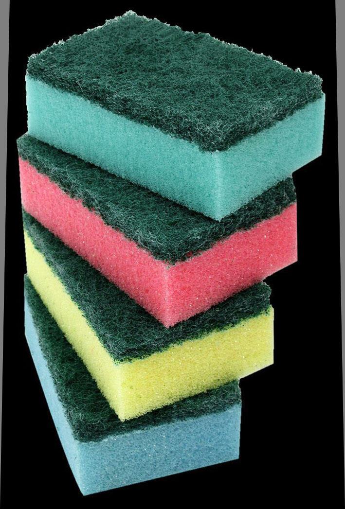 Bild von Aqualine Topfreiniger 5,5 x 2,8 x 8,5 cm (B x H x T) 100 % Polyurethan farbig sortiert 10 St./Pack., Reinigungsutensil