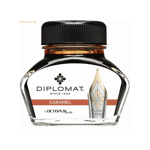 Bild von DIPLOMAT - Tinte im Glas 30 ml, Diplomat Tintenglas Karamell Braun 30ml