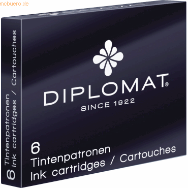 Bild von 20 x Diplomat Tintenpatronen Standard 6er Packung schwarz