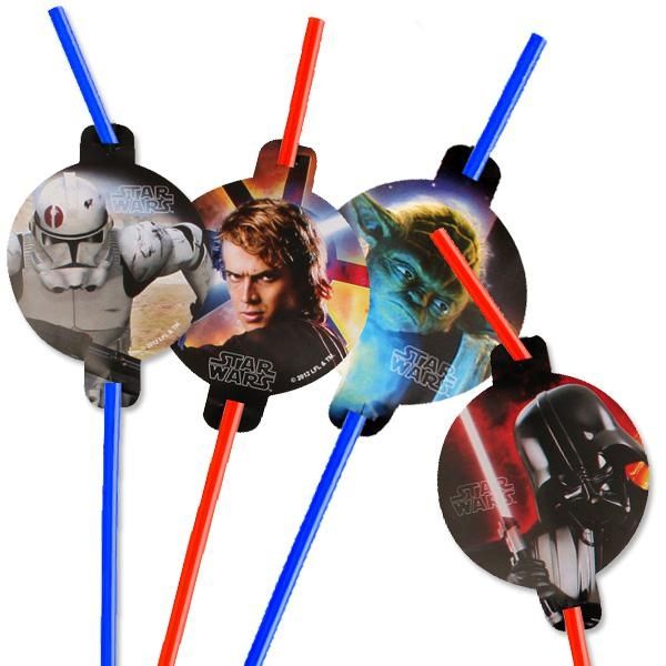 Bild von Star Wars Trinkhalme im 8er Pack, Trinkröhrchen aus Plastik mit Motiv