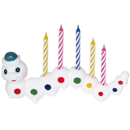 Bild von Amscan 5055 - Kerzenset Raupe & Spiralkerzen, 8-teilig, 14 x 6,3 cm, Dekoration
