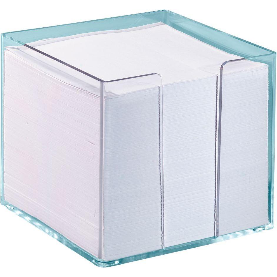 Bild von Zettelbox, inkl. 700 Notizzettel, transparent, 95x95x95 mm, Blattfarbe weiß