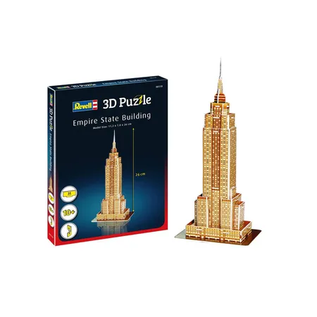 Bild von Revell 3D Puzzle Empire State Building I Farbige Nachbildung des ikonischen Wolkenkratzers I 120 Teile I 2 Stunden Bauspaß für Kinder und Erwachsene I Ab 10 Jahren