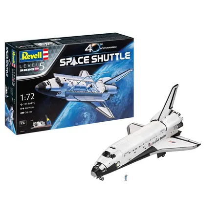 Bild von Revell Geschenkset I Space Shuttle, 40th. Anniversary I Raumschiffmodell im Maßstab 1:72 I Für Kinder und Erwachsene ab 13 Jahren I 48,9 cm Lang I Modellbausatz mit Farben, Kleber & Pinsel