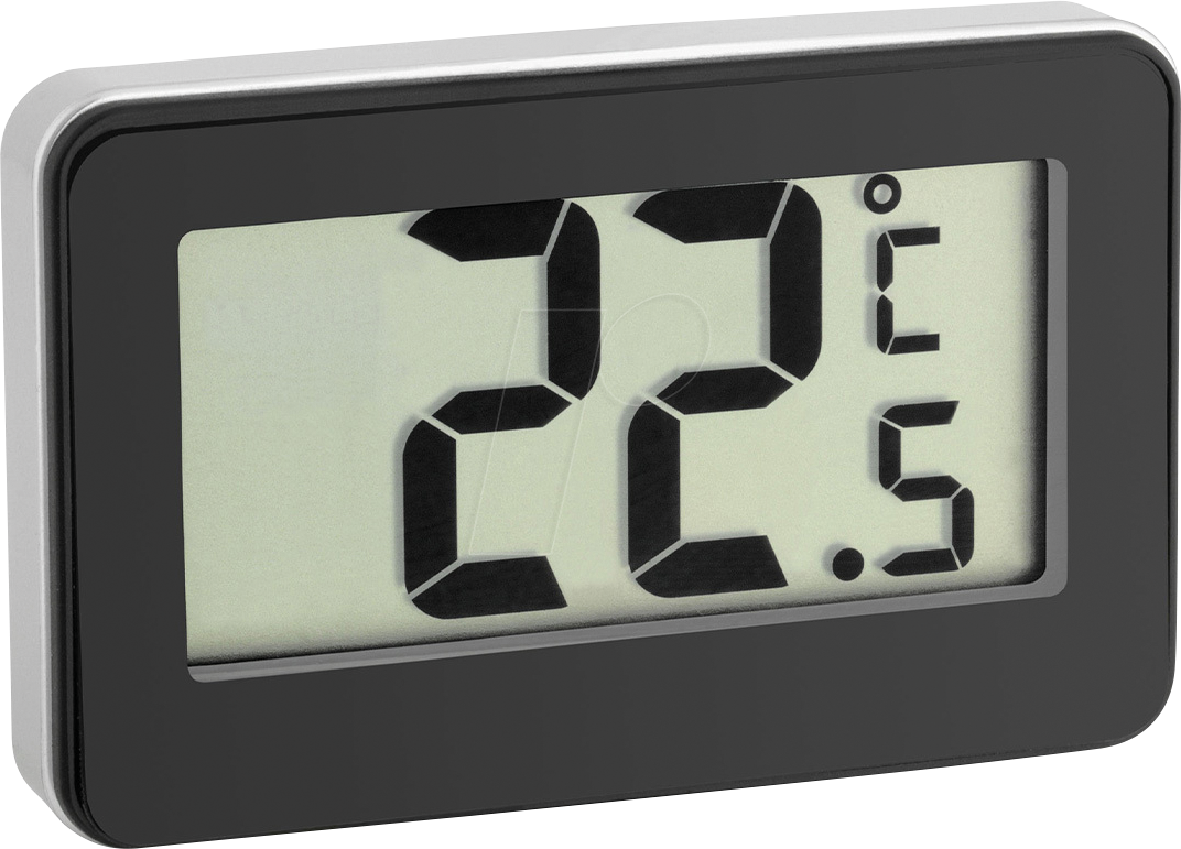 Bild von TFA Dostmann Digitales Thermometer, vielseitig einsetzbar, Temperaturmessung im Kühlschrank, gut ablesbar, L 68 x B 25 (14) x H 43 (61) mm