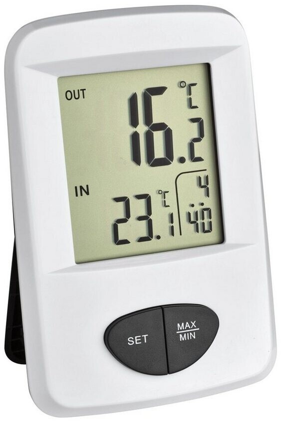 Bild von TFA Dostmann Funkthermometer 'Base' Kunststoff weiß 7,7 x 2,4 x 11,5 cm