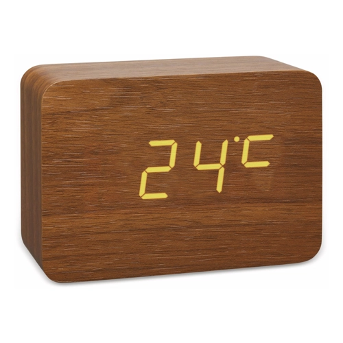 Bild von TFA Digitaler Funkwecker Clocco, braun, orangene LED