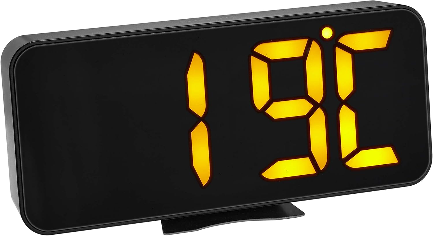 Bild von TFA Dostmann Digitaler Wecker, 60.2027.01, mit orangen LED-Ziffern, Anzeige von Innentemperatur, mit Weckalarm, schwarz, (L) 178 x (B) 36 x (H) 84 mm