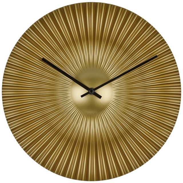 Bild von TFA Dostmann Analoge Designer Wanduhr Rokoko, 60.3520.53, Moderne Fächeroptik, extravagantes goldenes Ziffernblatt, Funkuhr, Gold, 33cm