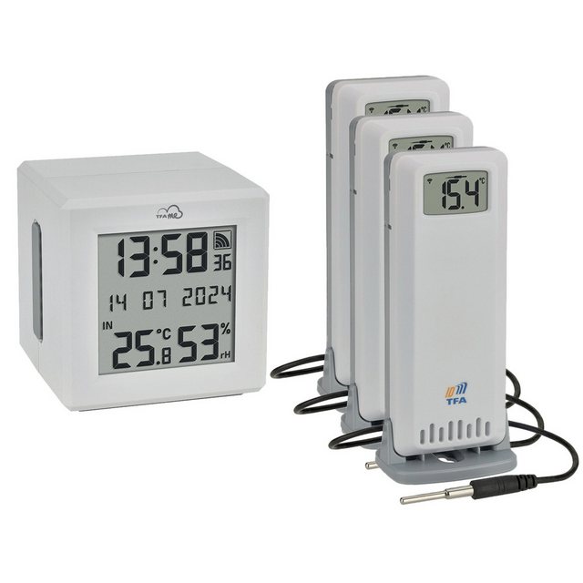 Bild von TFA Dostmann TFA.me Starter Set WLAN Gateway ID-01 mit 3 Sendern ID-A3 Funk-Thermometer digital Weiß