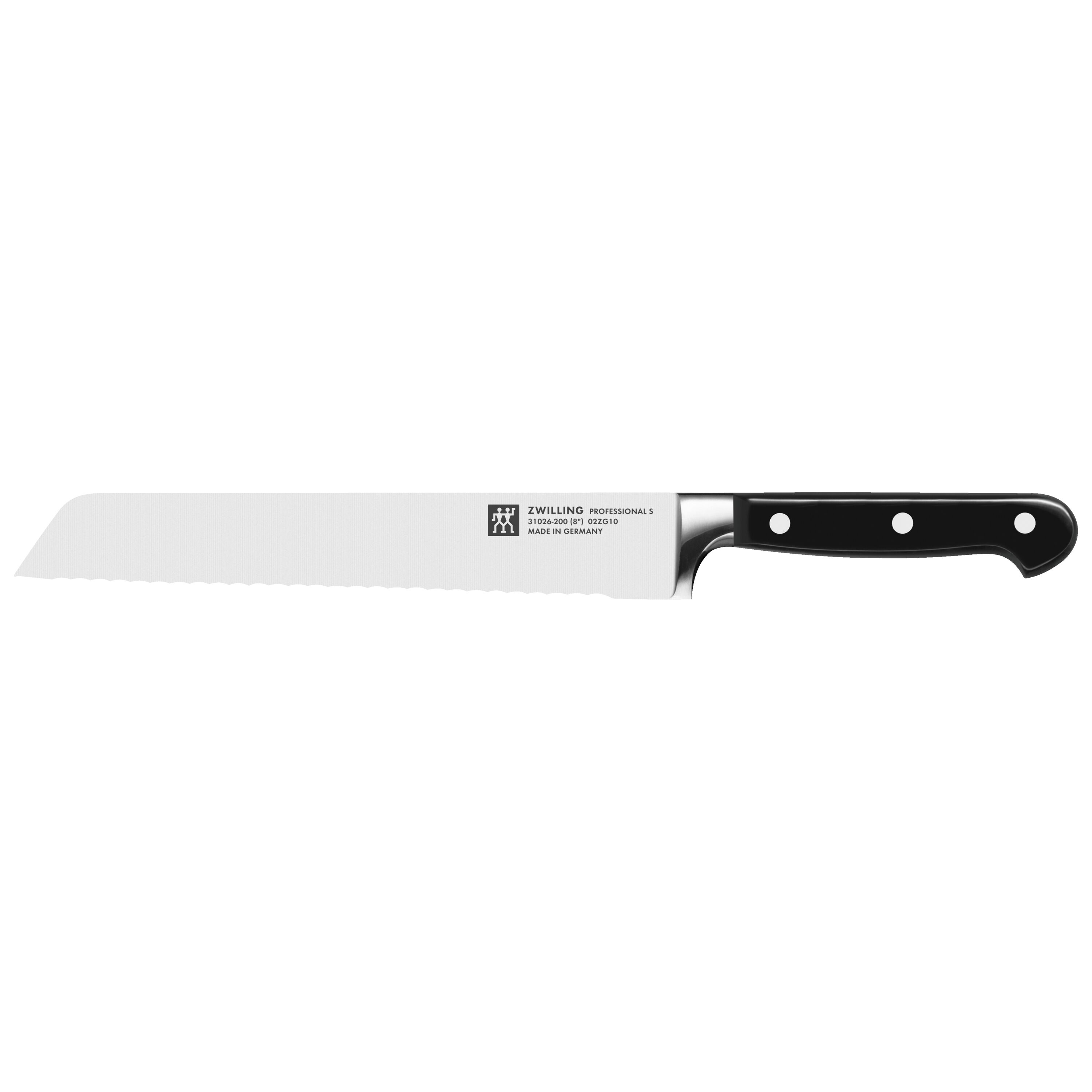 Bild von ZWILLING Professional S Brotmesser, Klingenlänge: 20 cm, Klingenblatt mit Wellenschliff, Rostfreier Spezialstahl/Kunststoff-Griff mit Nieten, Schwarz [Made in Germany]