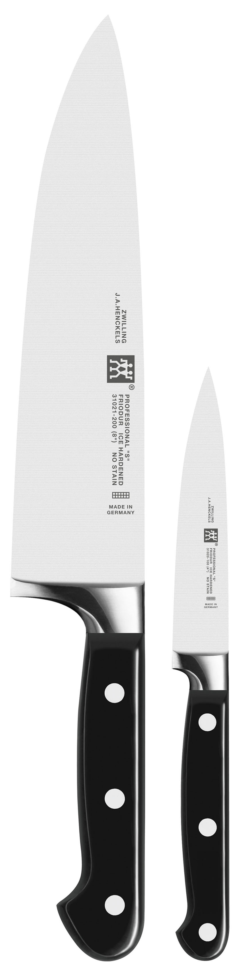 Bild von Zwilling Messer-Set "Pro", (Set, 2 tlg., 1 Spick- und Garniermesser (10 cm), 1 Kochmesser (20 cm), Edelstahl 18/10, aus einem Stück geschmiedet