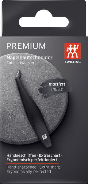 Bild von ZWILLING Nagelhautknipser (Präzises Entfernen von Nagelhautresten, Scharfe, Abgewinkelte Schneiden, Hypoallergen), Mattiert, Premium, Schwarz