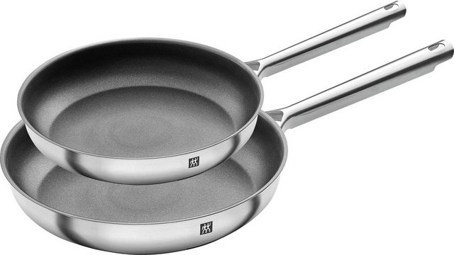 Bild von Zwilling Pfannen-Set »TrueFlow«, Edelstahl 18/10, (Set, 2 tlg., 1 Bratpfanne (Ø 24 cm), 1 Bratpfanne (Ø 28 cm), mit Antihaftbeschichtung, Induktionsgeeignet