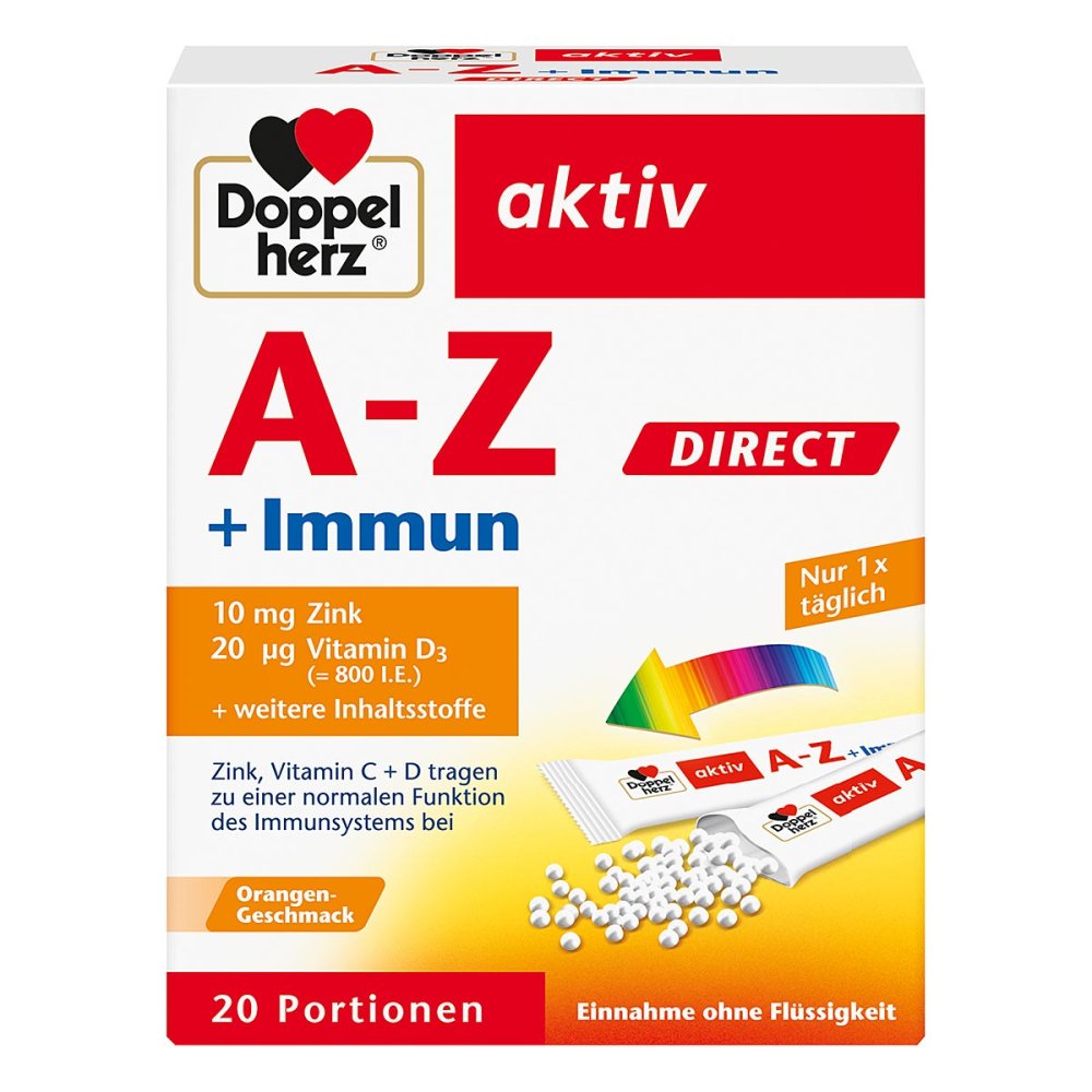 Bild von Doppelherz A-Z + Immun DIRECT 20 Pellets mit Orangengeschmack