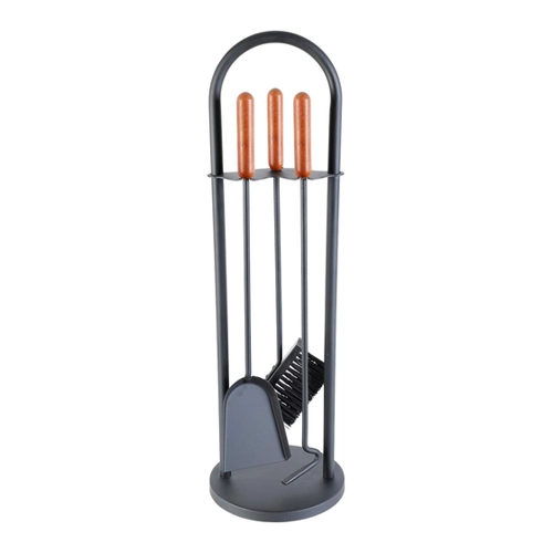 Bild von KAMINO TREND Kaminbesteck, Kaminzubehör, 4-teilig, inkl. Kaminschaufel, Kaminbesen, Feuerhaken, schwarz, lackiert, Höhe: ca.70 cm