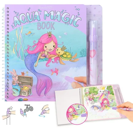 Bild von Depesche 12096 Princess Mimi Aqua Magic Book - Malbuch mit versteckten Prinzessinnen-Motiven, Kreativbuch mit 5 wiederverwendbaren Seiten und einem Wasserstift