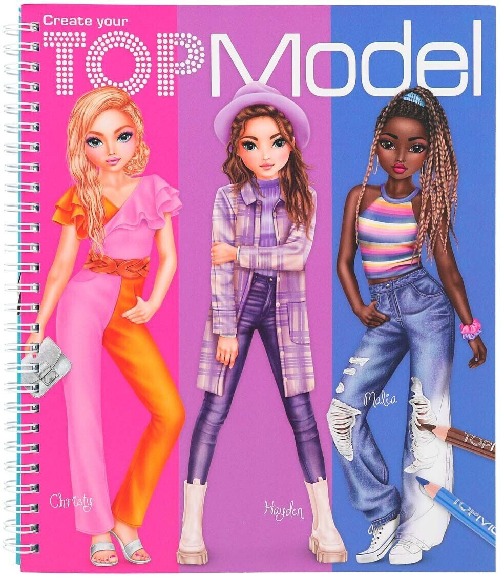 Bild von Depesche 12447 Create your TOPModel - Malbuch Set mit 40 Seiten zum Designen von Fashion-Outfits