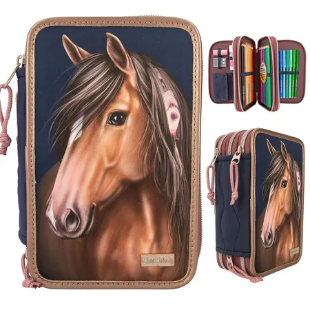 Bild von Depesche Miss Melody 3-Fach Federtasche Mit Stepp NIGHT HORSES
