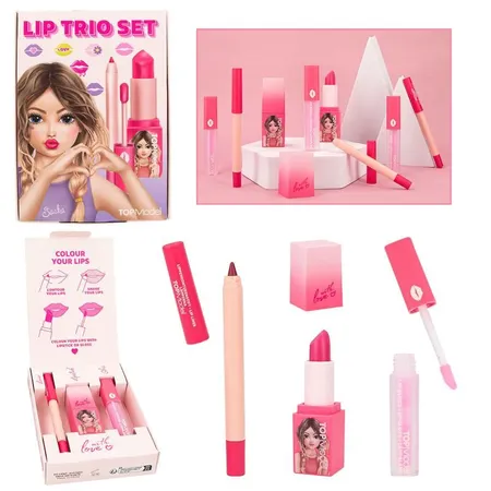 Bild von Depesche 12812 TOPModel Beauty and Me - Lippen Trio im Model-Design für Kinder, mit Lipliner, Lippenstift und Lipgloss in Pinktönen, Mehrfarbig