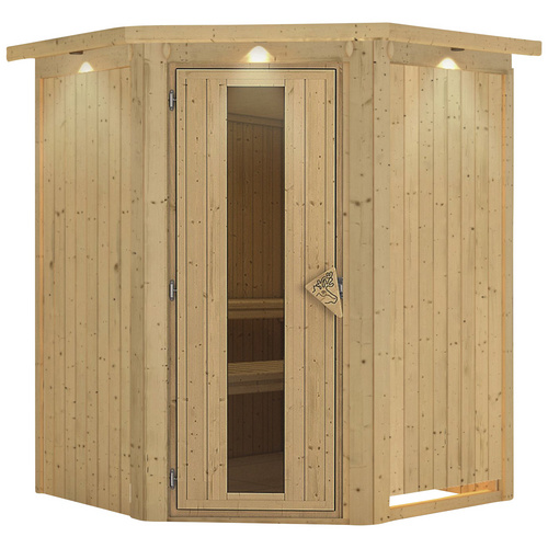 Bild von KARIBU Sauna »Tartu«, für 3 Personen, ohne Ofen - beige