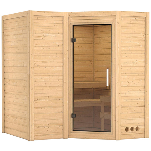 Bild von KARIBU Sauna »Riga 1«, für 3 Personen, ohne Ofen - beige