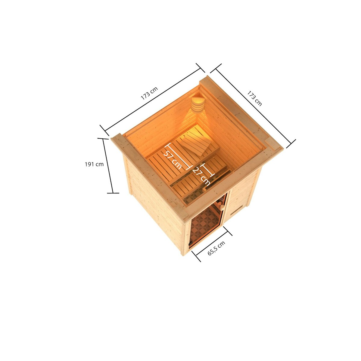 Bild von Sauna Sandra 145x145x187cm, Fronteinstieg
