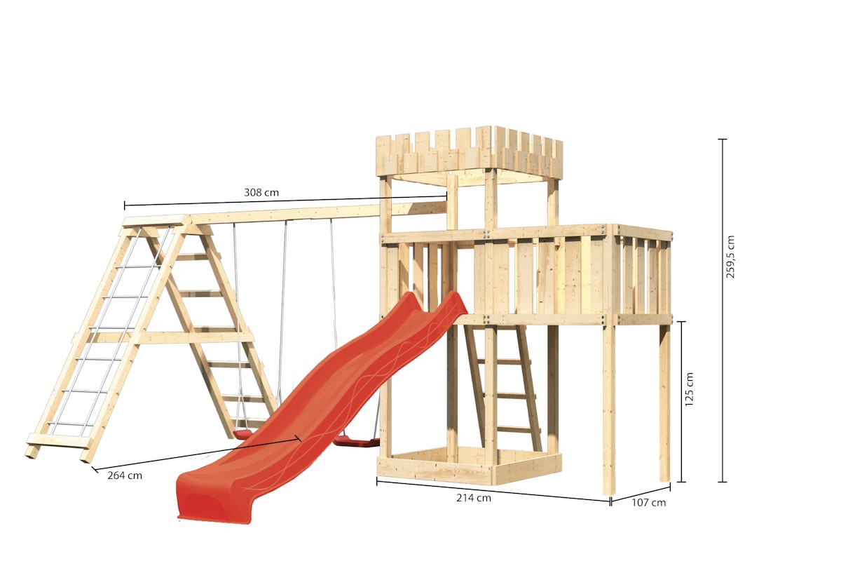 Bild von Spielturm Ritterburg Löwenherz mit 2,5m Rutsche