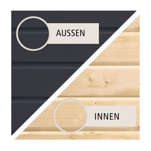 Bild von Karibu Gartenhaus Amberg 2 - 19mm 186 x 186 cm - anthrazit