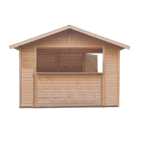 Bild von Karibu Pool Haus 19 mm „Tiki Bar“ Größe 2 naturbelassen