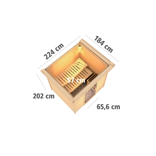 Bild von Karibu Massivholzsauna 'Jacinta' - Naturbelassenes Wellnesserlebnis