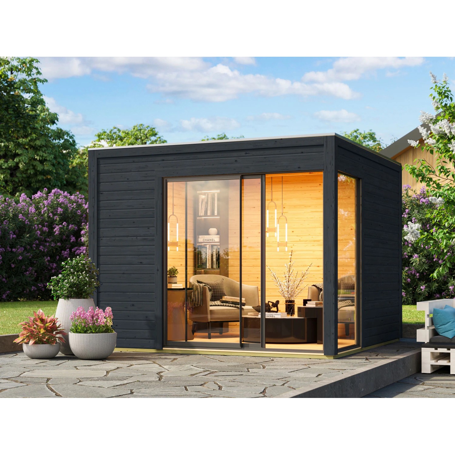 Bild von Karibu Gartenhaus Dillen 1 Anthrazit 38 mm 9,27 m²