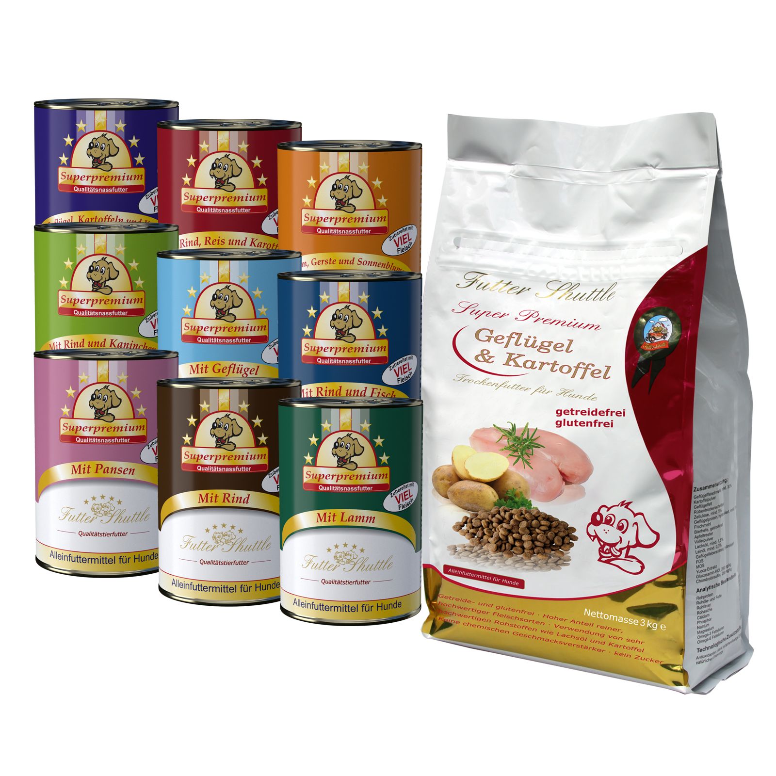 Bild von Futtershuttle Sparpaket Hunde Trocken- & Nassfutter