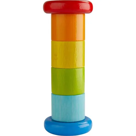 Bild von HABA 304817 - Regenmacher Farbenfroh, Baby-Spielzeug mit Rassel-Effekt in Regenbogenfarben, Holzspielzeug ab 6 Monaten