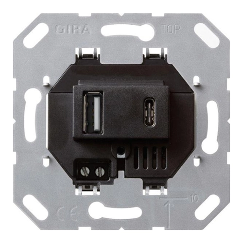 Bild von Gira USB-Spannungsversorgung 2-f. Typ A/C Einsatz 236900