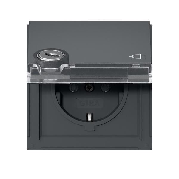 Bild von Gira 446767 Schutzkontakt-Steckdose KD Schloss sortiert + BSF TX_44 Anthrazit