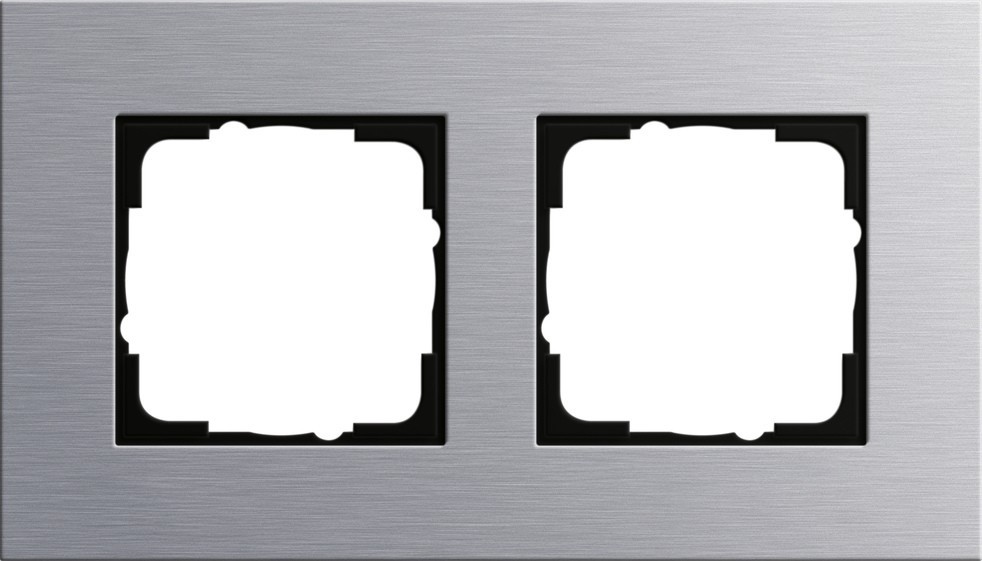 Bild von GIRA Abdeckrahmen GIRA Rahmen 2f alu Esprit Metall f.UP-Installation 21217