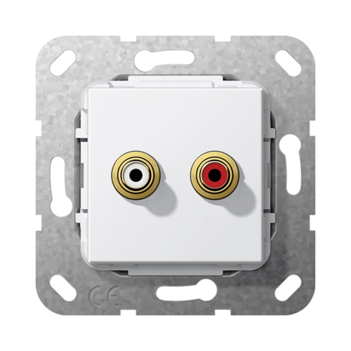 Bild von Gira Cinch Audio Lötanschluss UP Tragring rws 563203