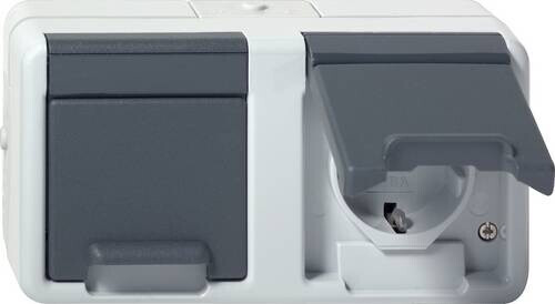 Bild von Gira, Steckdose, Doppel-SCHUKO-Steckdose 078130 WG Aufputz waagerecht grau