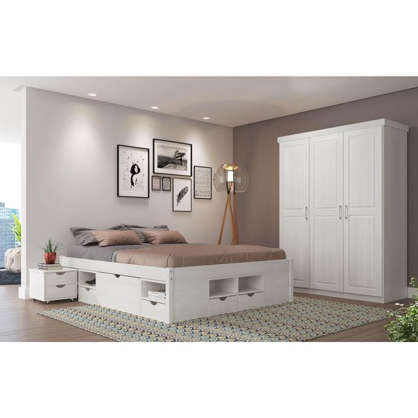 Bild von Funktionsbett  Till ¦ weiß ¦ Maße (cm): B: 166 H: 47,5 Betten > Bettgestelle & Futonbetten - Sconto