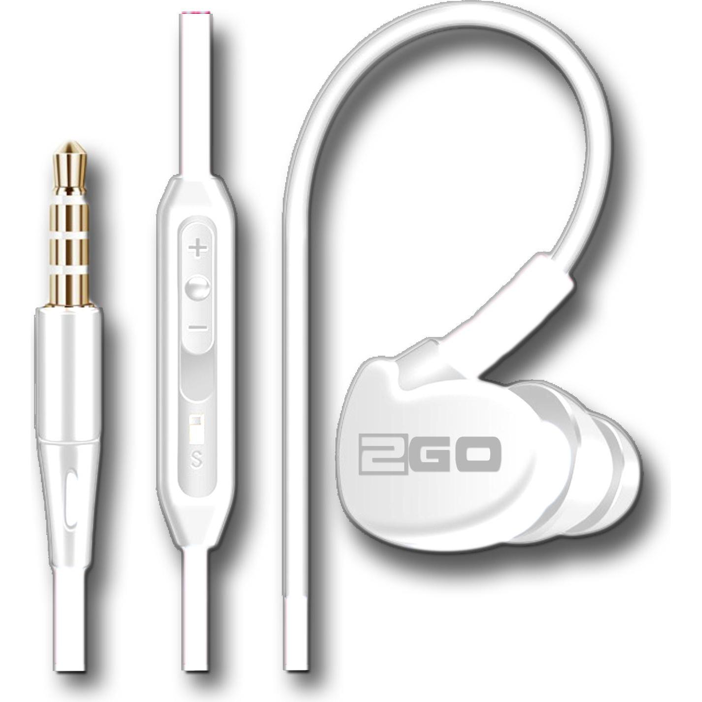 Bild von 2GO InEar Headset Active1 weiss (Kabelgebunden), Kopfhörer, Weiss