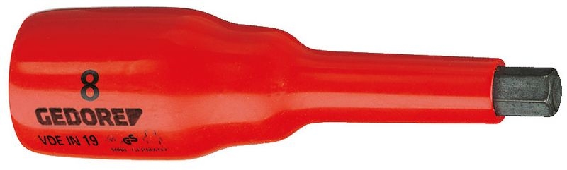 Bild von Gedore, Steckschlüssel + Stecknuss, VDE IN 19 8 VDE-Schraubendrehereinsatz 1/2" Innen-6-kant 8 mm (8 mm)