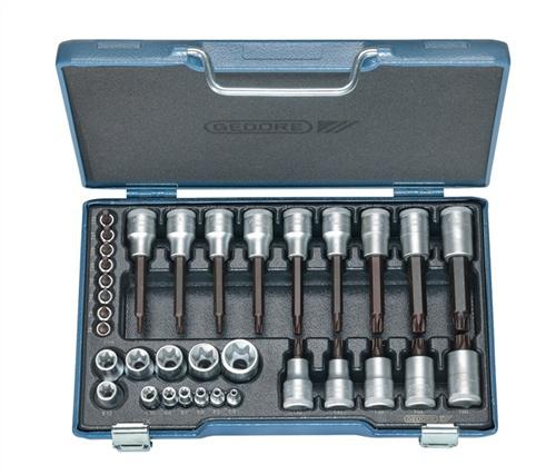 Bild von Gedore Steckschlüssel GEDORE 6129440 Steckschlüsselsatz 19 TX 20 34-teilig 1/4 + 1/2 Zoll T