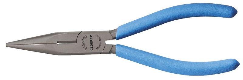 Bild von GEDORE Flachrundzange, lange Backen, gezahnt, gerade, induktiv gehärtet, Antirutsch-Griff, Länge 160 mm, 8132-160 TL