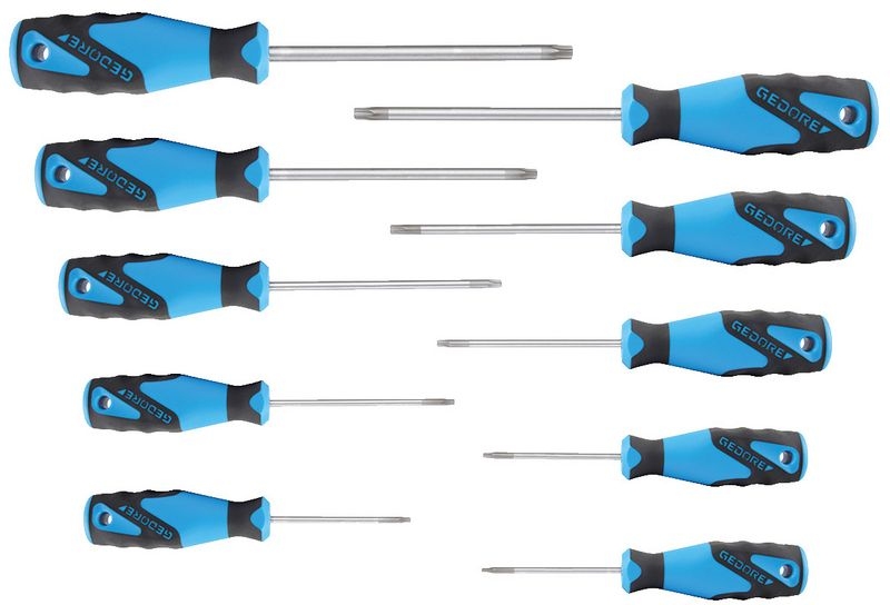 Bild von Gedore, Schraubenzieher, 2163 TX-010 3K-Schraubendreher-Satz 10-teilig TX T7-T40 (Torx (TX))