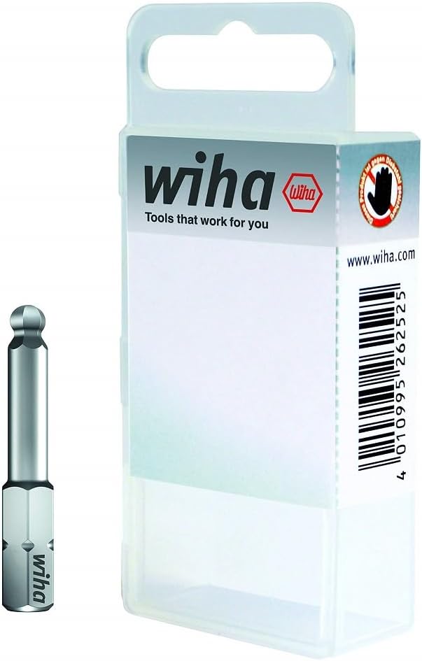 Bild von Wiha Bit Set Standard 25 mm Sechskant-Kugelkopf, schwenkbar für schwer zugängliche Bereiche, 3-tlg. 1/4" in Box (22655)