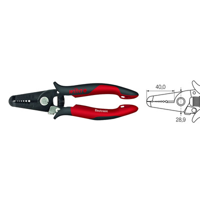 Bild von Wiha® - Abisolierzange Z 49 2 03 Mehrkomponenten Ø0,81-2,59mm AWG 20-10 180mm BK