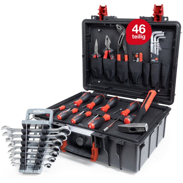 Bild von Wiha Werkzeugkoffer (45256) - 46 tlg., Lehrlingskoffer gefüllt, inkl. Grundausstattung, für Mechaniker
