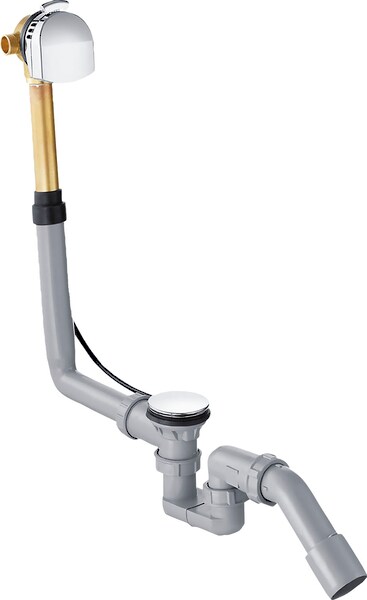 Bild von hansgrohe, Siphon, HG Ein- Ab- und Überlaufgarnitur EXAFILL Komplettset, für Normalwannen chrom (Überlaufgarnitur, 1 1/4")